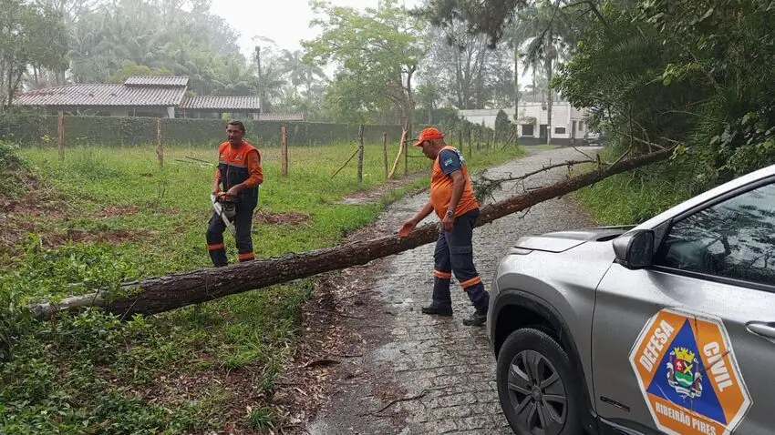 Defesa Civil de Ribeirão Pires atende 80 ocorrências após chuva de sexta-feira