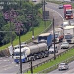 Acidente entre caminhões no Rodoanel vítimas, sendo uma em estado grave em Mauá
