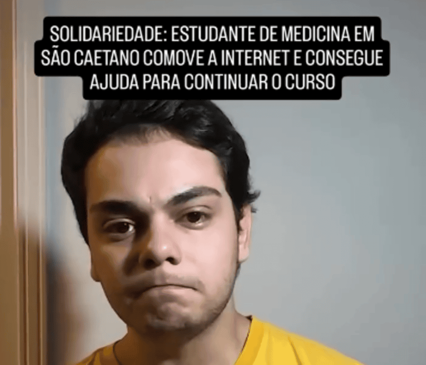 Solidariedade: estudante de medicina em são caetano comove a internet e consegue ajuda para continuar o curso