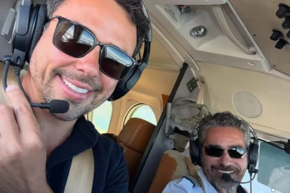 Márcio Louzada Carpena, dono da aeronave, e o piloto Gustavo Medeiros