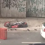 moto envolvida em acidente na rua dos Vianas