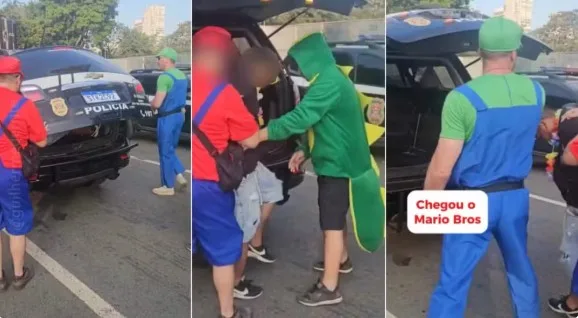 Ladrões esperavam Power Rangers, mas quem chegou foi Mario Bros, Luigi e Yoshi