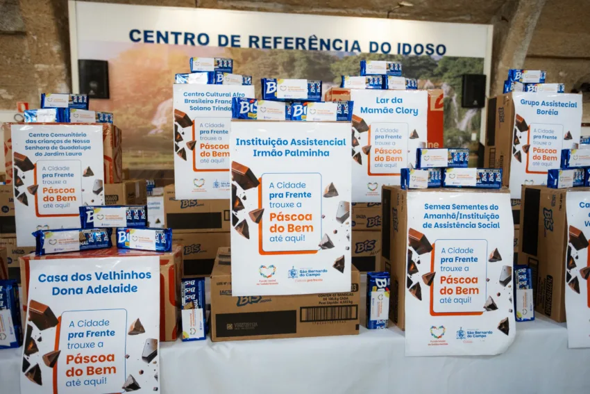 Páscoa do Bem’ arrecada 21 mil caixas de chocolate para instituições de São Bernardo