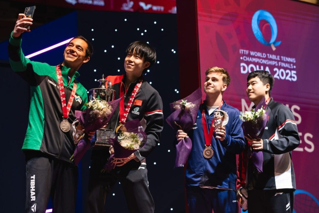 Quebrando tabu: Hugo Calderano se tornou o primeiro mesatenista fora do eixo Euro-Asiático a chegar a uma final de Mundial