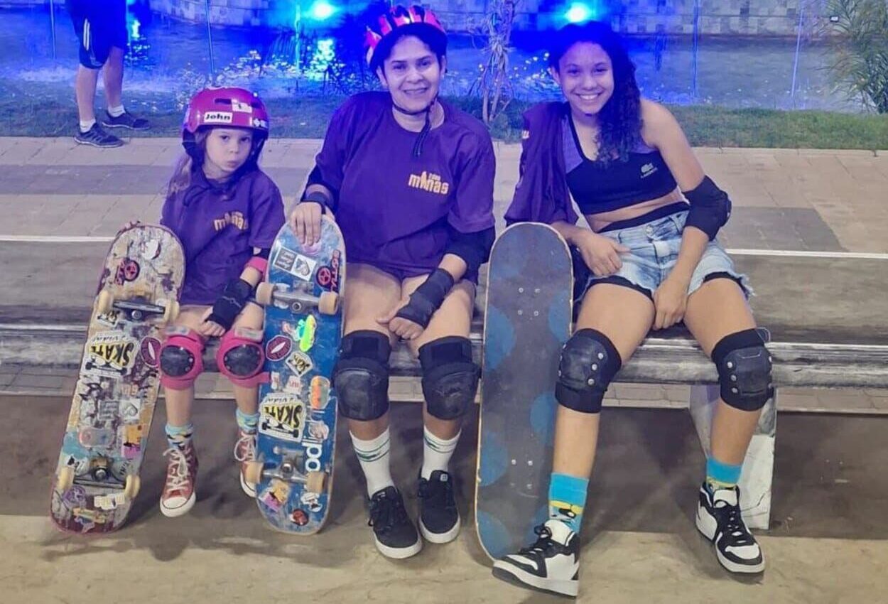 Valentina, Vamessa e Vitória: mãe e filhas se aproximaram ainda mais por conta do esport