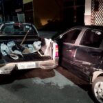 No interior e na caçamba do veículo foram encontrados materiais de construção furtados, alicate de corte e cadeado violado