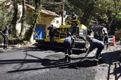 Santo André leva asfalto novo às ruas do Recreio da Borda do Campo