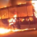 Vandalismo orquestrado: ônibus é consumido pelo fogo em Santo André