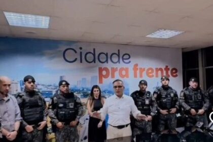 Prefeito de São Bernardo recebe policiais do Gabinete e diz que Rota está nas ruas. Foto: Reprodução/Vídeo