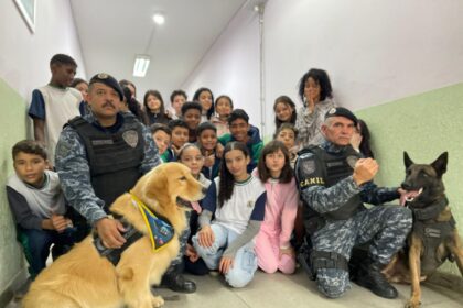 Projeto leva cães da GCM de Ribeirão Pires para ações educativas nas escolas