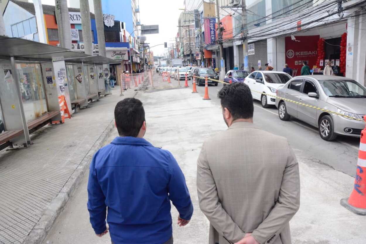 Obras no Centro de Santo André evoluem e Prefeitura libera trecho da Luis Pinto Fláquer