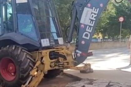 S.Bernardo obras de novo retorno na avenida Kennedy, na altura do viaduto Mamãe Clory