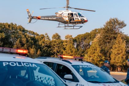 Operação mobiliza 100 viaturas, 400 agentes e ‘Águia’ nas divisas de SBC e S.Caetano