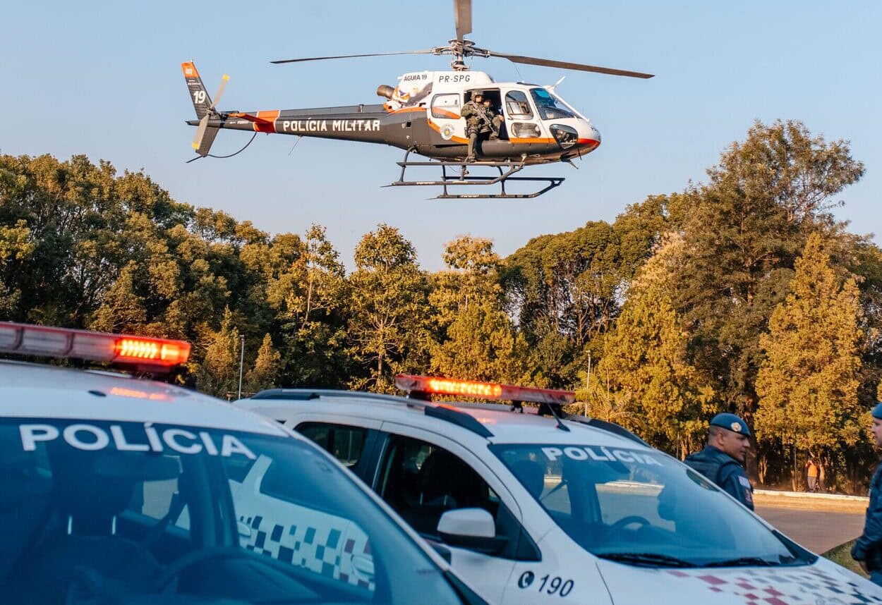 Operação mobiliza 100 viaturas, 400 agentes e ‘Águia’ nas divisas de SBC e S.Caetano