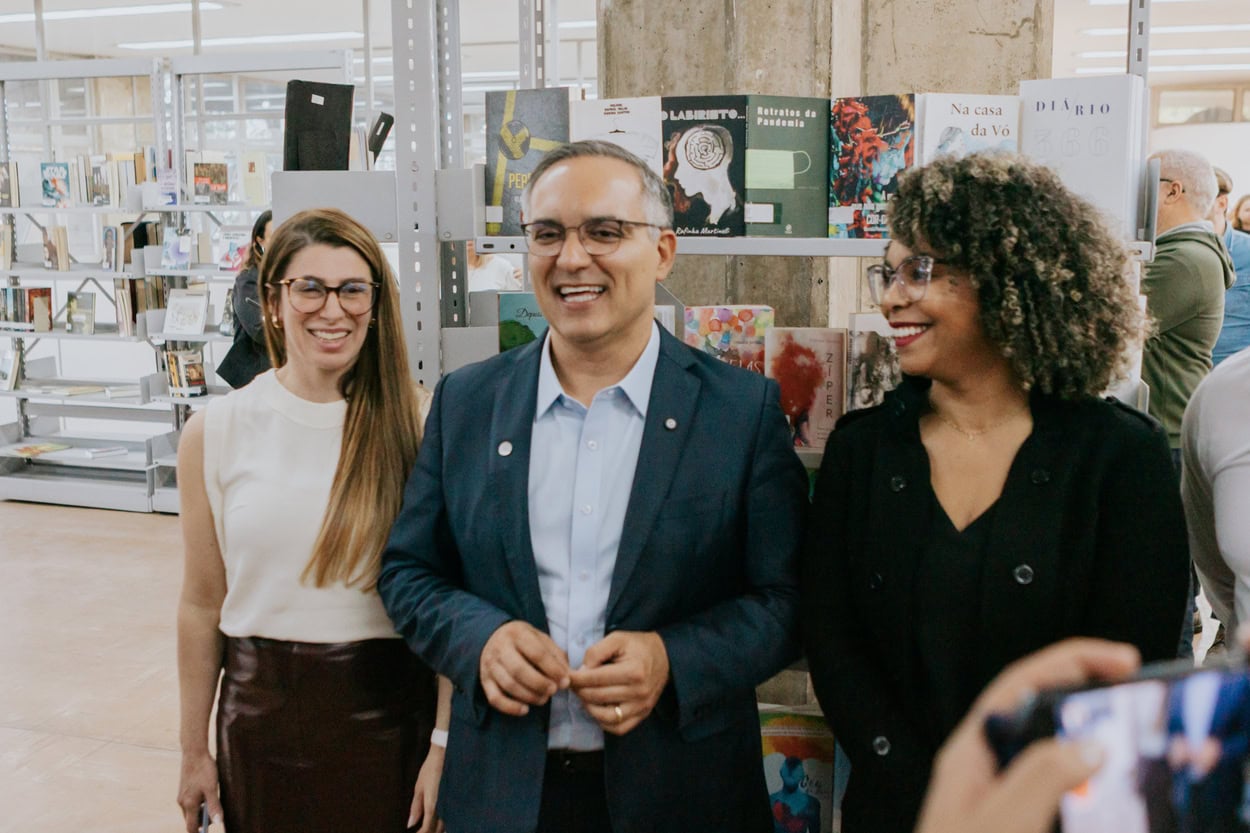 marcelo lima, vice jéssica cormick e secretária da cultura samara