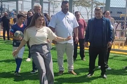 Prefeita de São Bernardo, Jéssica Cormick, realizou a entrega da Praça-Parque São Paulo, o 71º equipamento desse tipo do município. Foto: Gislayne Jacinto