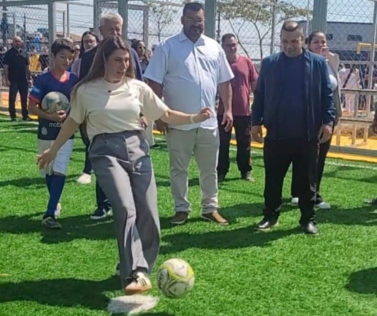 Prefeita de São Bernardo, Jéssica Cormick, realizou a entrega da Praça-Parque São Paulo, o 71º equipamento desse tipo do município. Foto: Gislayne Jacinto
