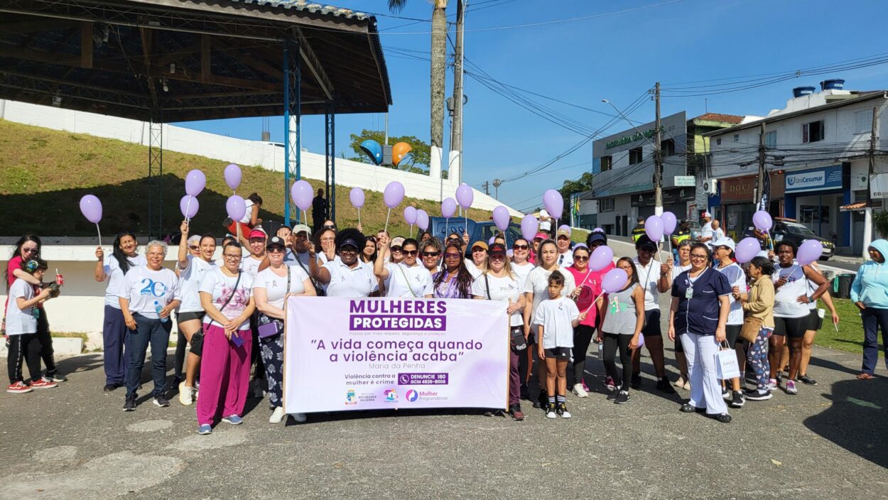 Rio Grande da Serra realiza 1ª Caminhada Contra a Violência à Mulher e anuncia novas medidas de proteção