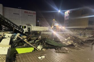 Queda de estrutura na Vila do Doce deixa três pessoas feridas em Ribeirão Pires