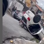 Motorista embriagado capota carro em Diadema e é socorrido