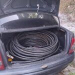 GCM de Ribeirão Pires localiza veículo usado em tentativa de furto de cabos. Foto: Divulgação