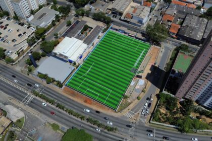 Em Santo André, campo de futebol do Transrodi alcança 90% de obras concluídas
