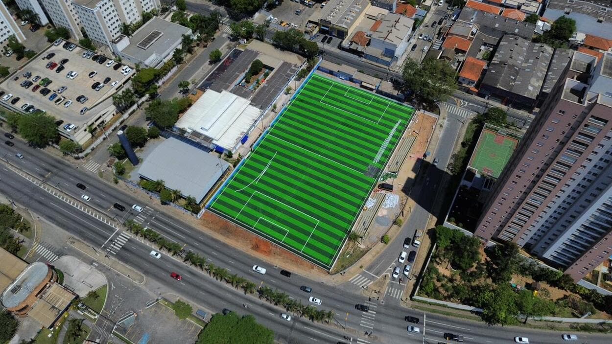 Em Santo André, campo de futebol do Transrodi alcança 90% de obras concluídas