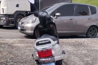 Motociclista derrapa e cai sob caminhão e morre na divisa de São Bernardo e Diadema