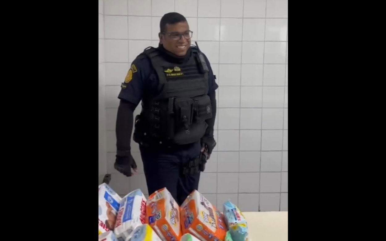 Emoção e união: GCM de São Bernardo vai ser pai e recebe presentes para o filho