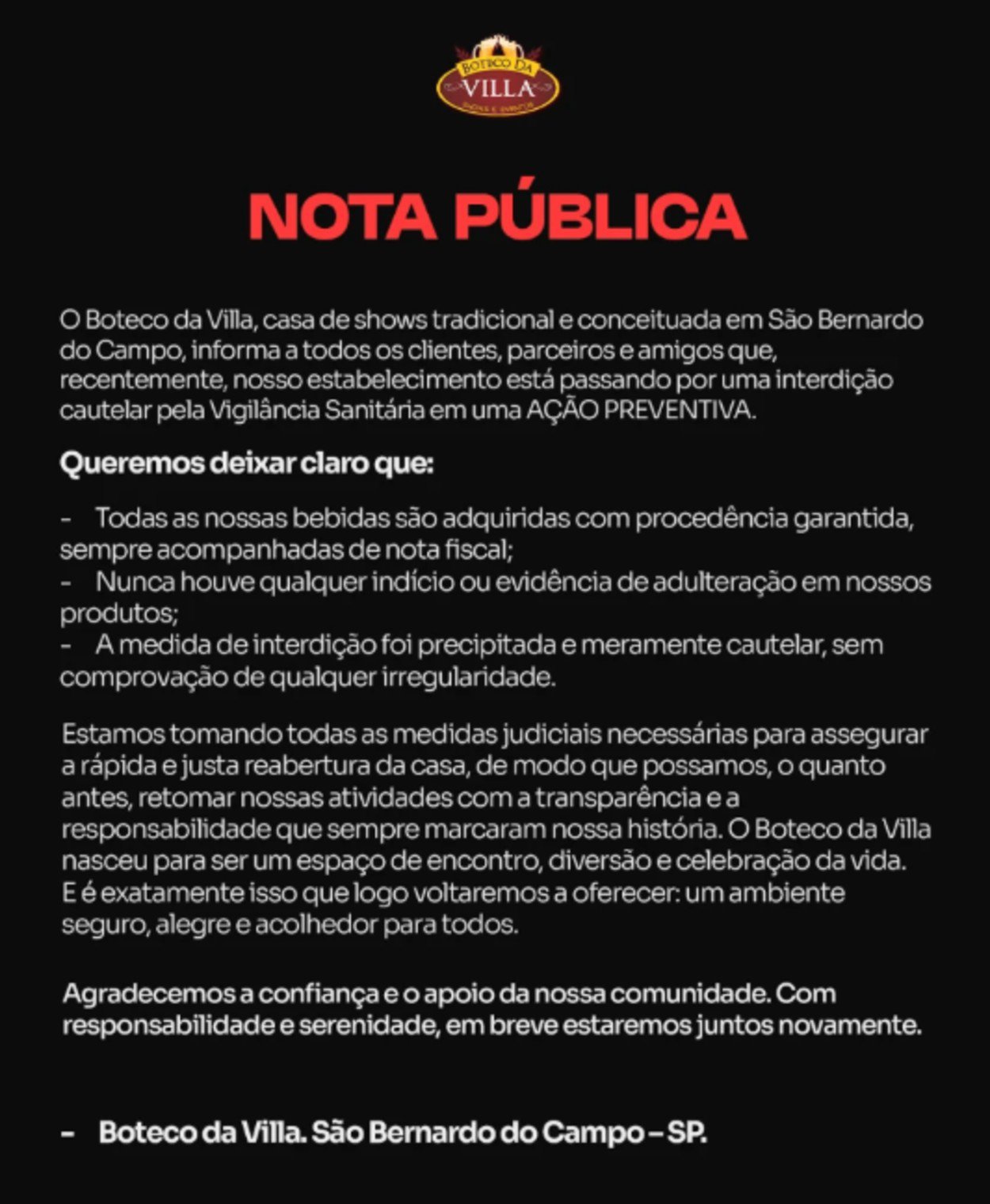 casa de shows se manifestou em nota, afirmando que não tem relação com o caso de intoxicação do rapper. Foto: Reprodução