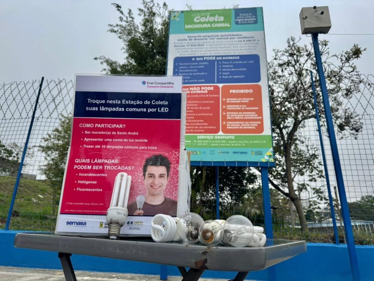 Enel São Paulo e Semasa promovem troca gratuita de lâmpadas em Santo André