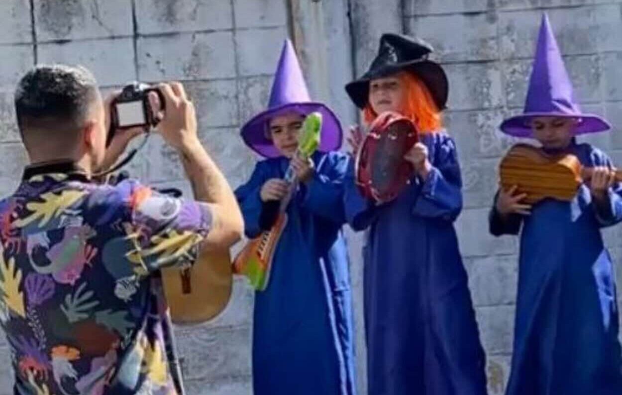 Uma ideia na cabeça e uma câmera na mão: Daniel filmou e editou o material produzido pelas crianças