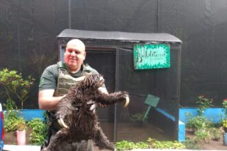 Bicho Preguiça é resgatado pela Guarda Ambiental de Diadema