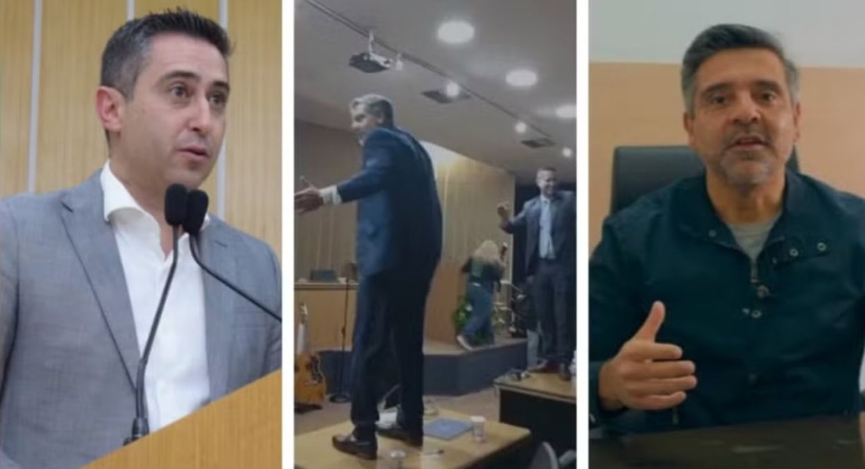 Vereadores de São Caetano são flagrados dançando em cima de mesas do plenário