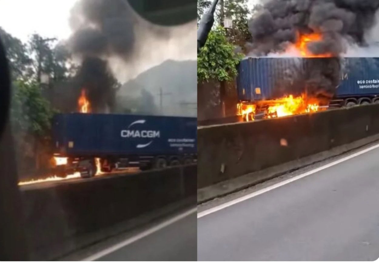 Colisão entre duas carretas na Anchieta deixa duas pessoas sem vida
