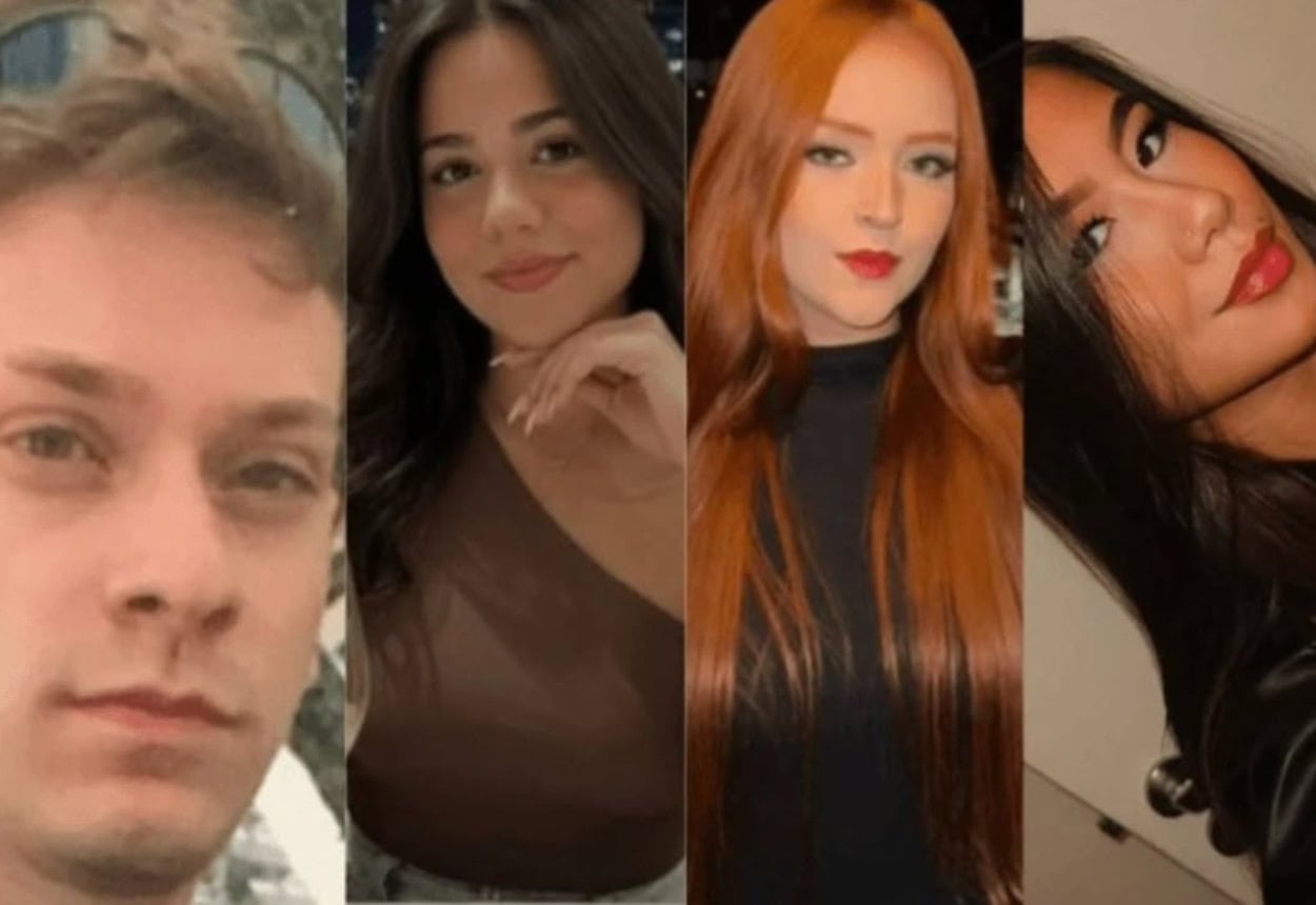 Da esquerda para a direita.: Henrique Antonini Marioto, de 25 anos; Vitória Sampaio, de 22 anos; Júlia Gasparino Pereira da Silva, de 22 anos; e Eduarda Aiko Shintaku Iwai, de 21 anos | Fotos: Reprodução