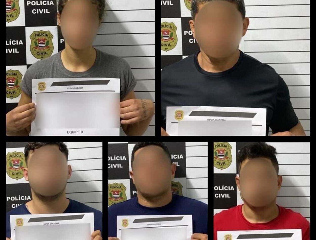 Cinco membros da quadrilha foram presos por policiais de Diadema