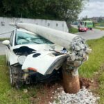 Acidente ocorreu na madrugada deste sábado (20); a condutora de 32 anos foi socorrida com escoriações  Hospital de Urgência. Foto: ABCD Jornal