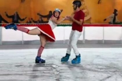 São Bernardo inaugura Pista de Patinação no Gelo com foco em solidariedade no Paço Municipal.