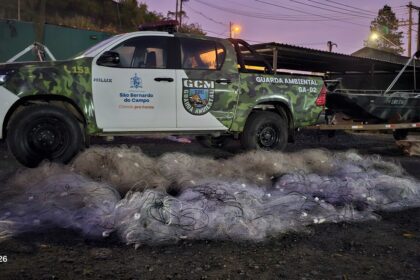 GCM Ambiental apreende quase 2 km de redes de pesca ilegais na Represa Billings