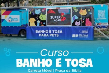 Fundo Social de Rio Grande da Serra abre inscrições para curso gratuito de Banho e Tosa na Carreta Móvel