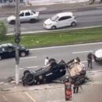 Perseguição termina em colisão, capotamento e um indivíduo sem vida em Santo André
