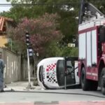 Viatura da PM capota no Ipiranga durante perseguição a assaltantes de carga