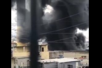 Incêndio atinge empresa no bairro Paulicéia, em São Bernardo