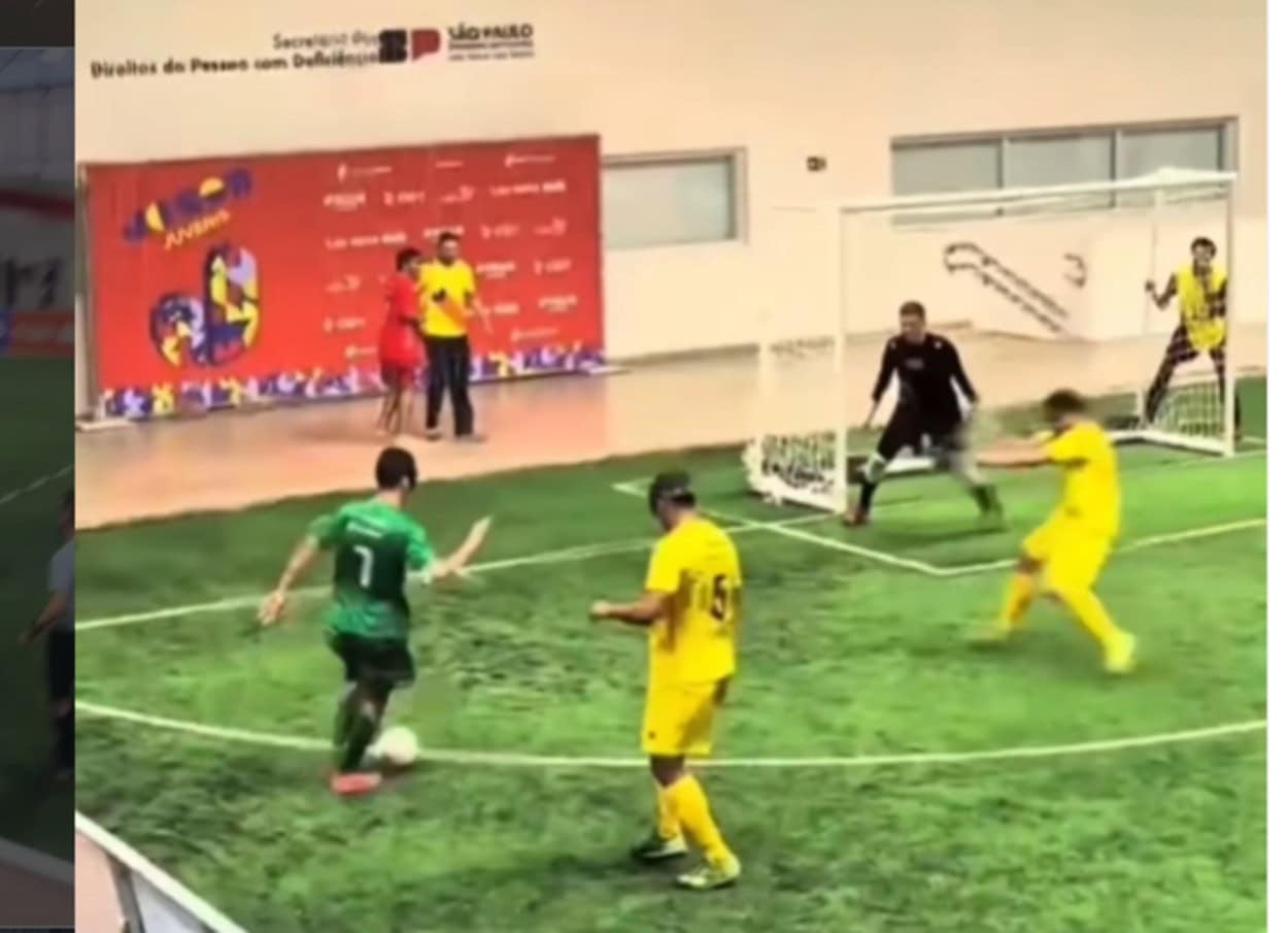 Atleta de São Bernardo Viraliza nas Redes Sociais com Gol no Futebol de Cegos