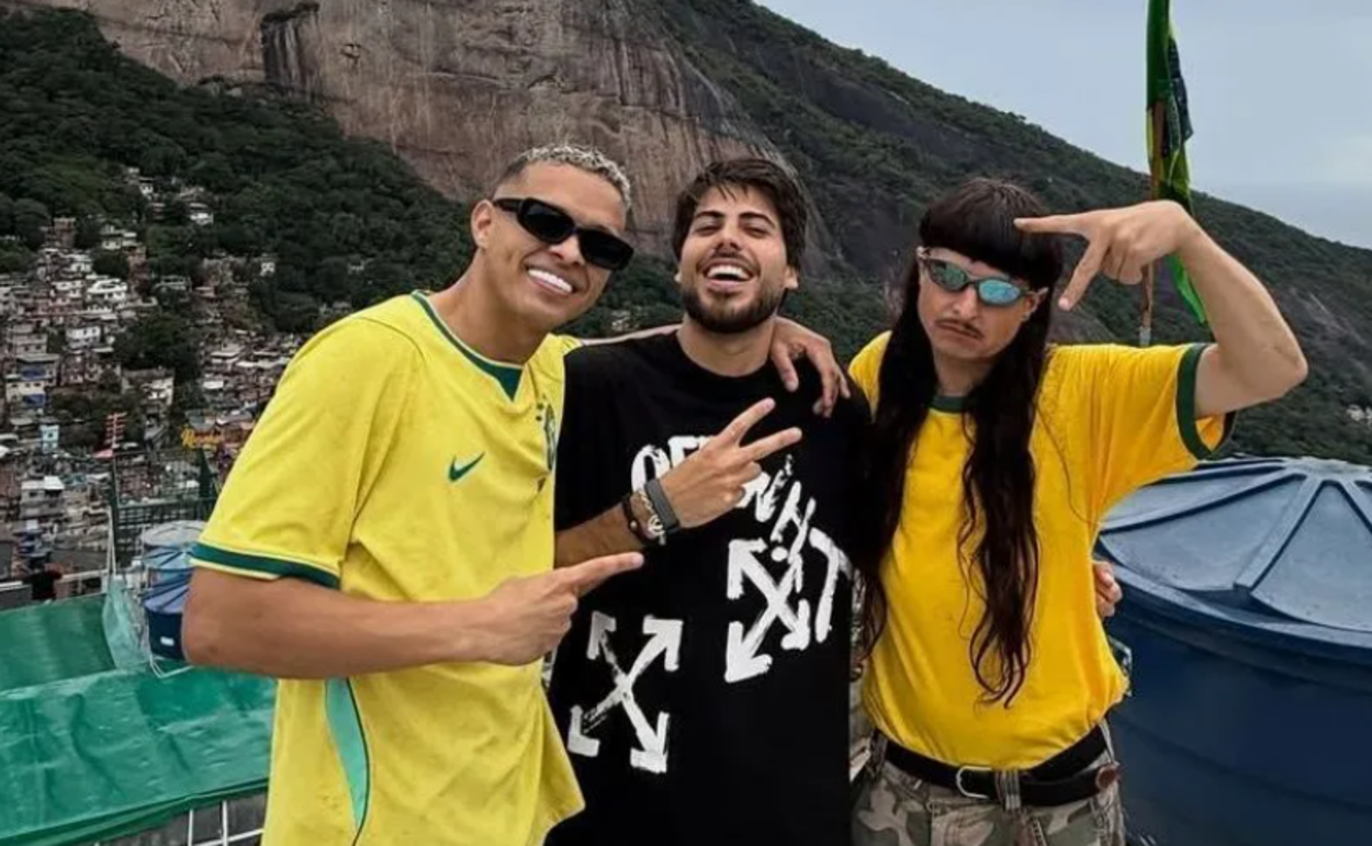 Iae Break, Lucas Frota e Oliver Tree no Rio de Janeiro • Reprodução/@iaebreak