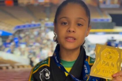 Atleta de São Bernardo, Rebeca "Bem-te-vi" é bicampeã do Pan Kids e conquista o Grand Slam de Jiu-Jítsu nos EUA. Foto: Divulgação