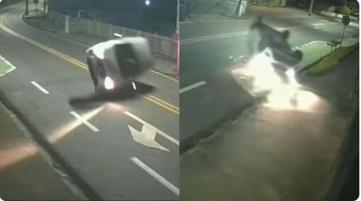 Sobrevivente e inabalável: motorista capota o carro e segue viagem como se nada tivesse acontecido