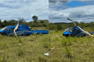 Moradora do PI viraliza ao 'virar repórter' e entrevistar jornalista após pouso de helicóptero. Foto: Reprodução