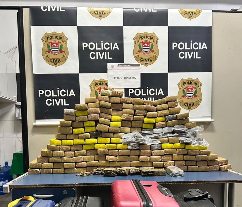 Polícia Civil apreende mais de 160 kg de maconha e prende suspeito por tráfico em Diadema